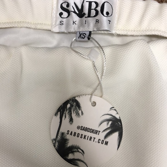 Sabo Skirt‎ Pencil Mini Skirt White Eyelet XS - Picture 5 of 6